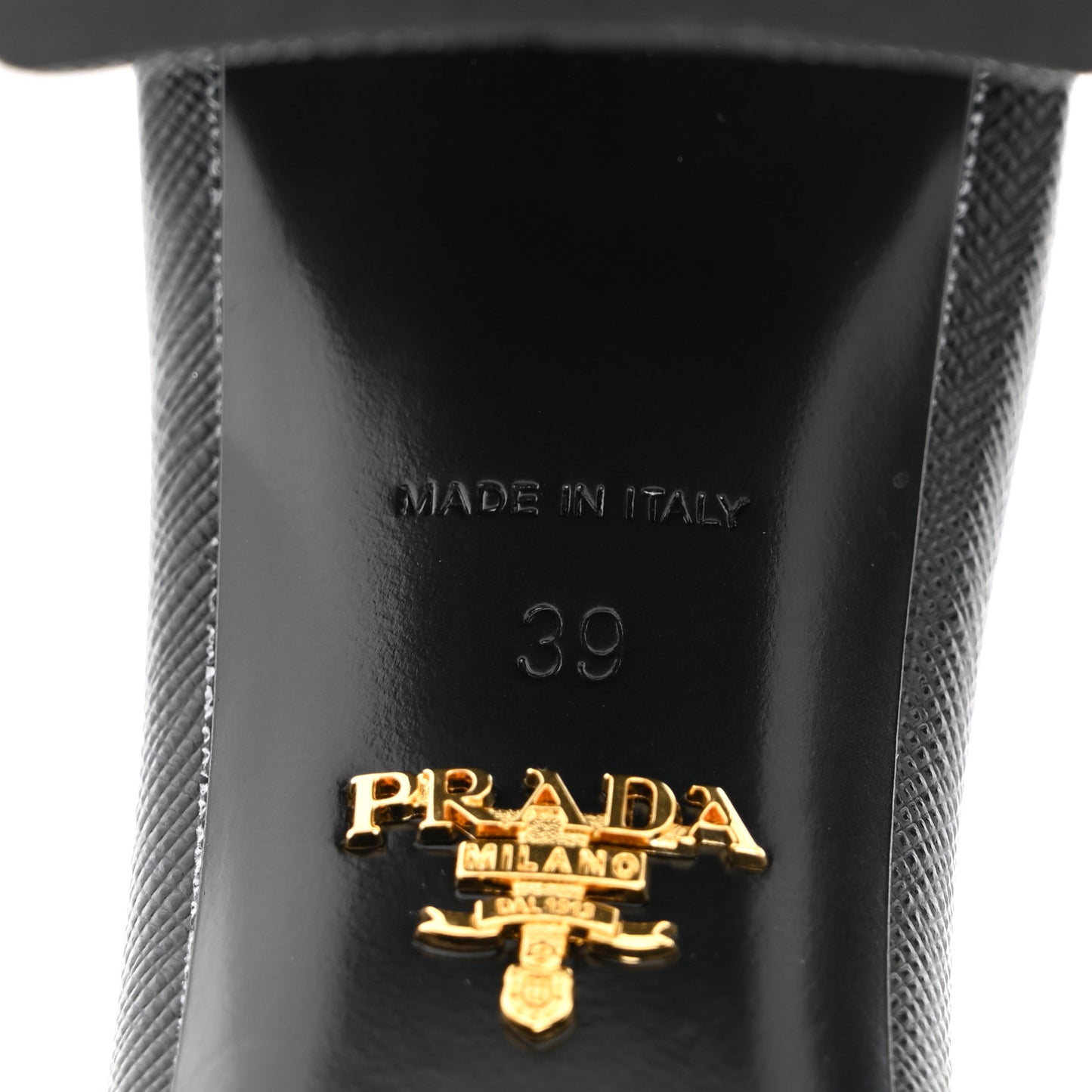 Jacquard Trianglolo Symbole Embroidered Metal Triangle Logo 65mm Block Heel Slide Sandals 39 Black Beige