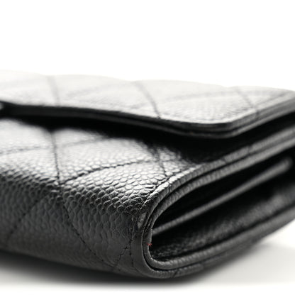 Chanel Caviar Quilted Large Gusset Flap Wallet Black 10 of 11