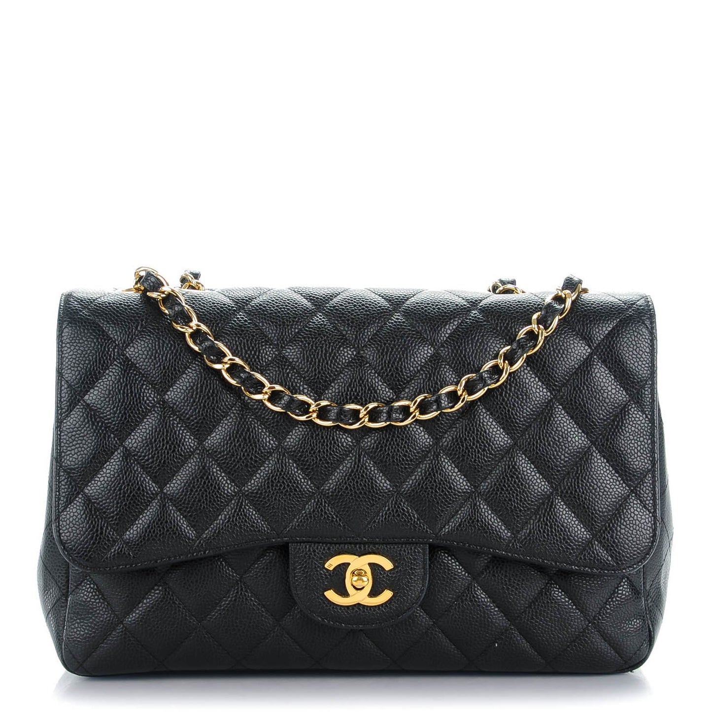 Caviar Quilted Jumbo Single Flap Black