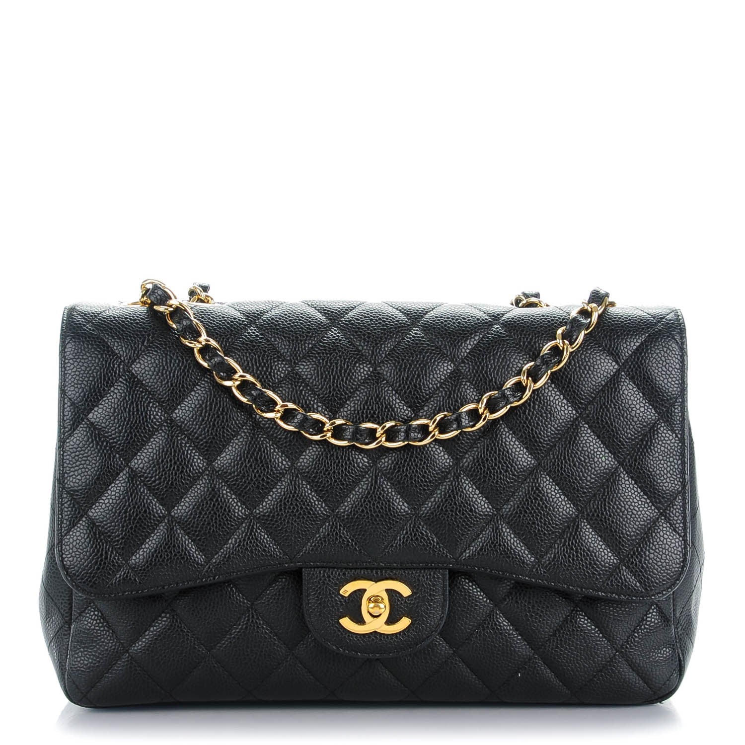 Chanel Caviar Quilted Jumbo Single Flap Black 1 of 8