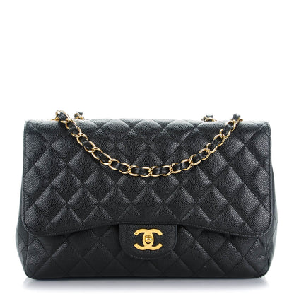 Chanel Caviar Quilted Jumbo Single Flap Black 1 of 8