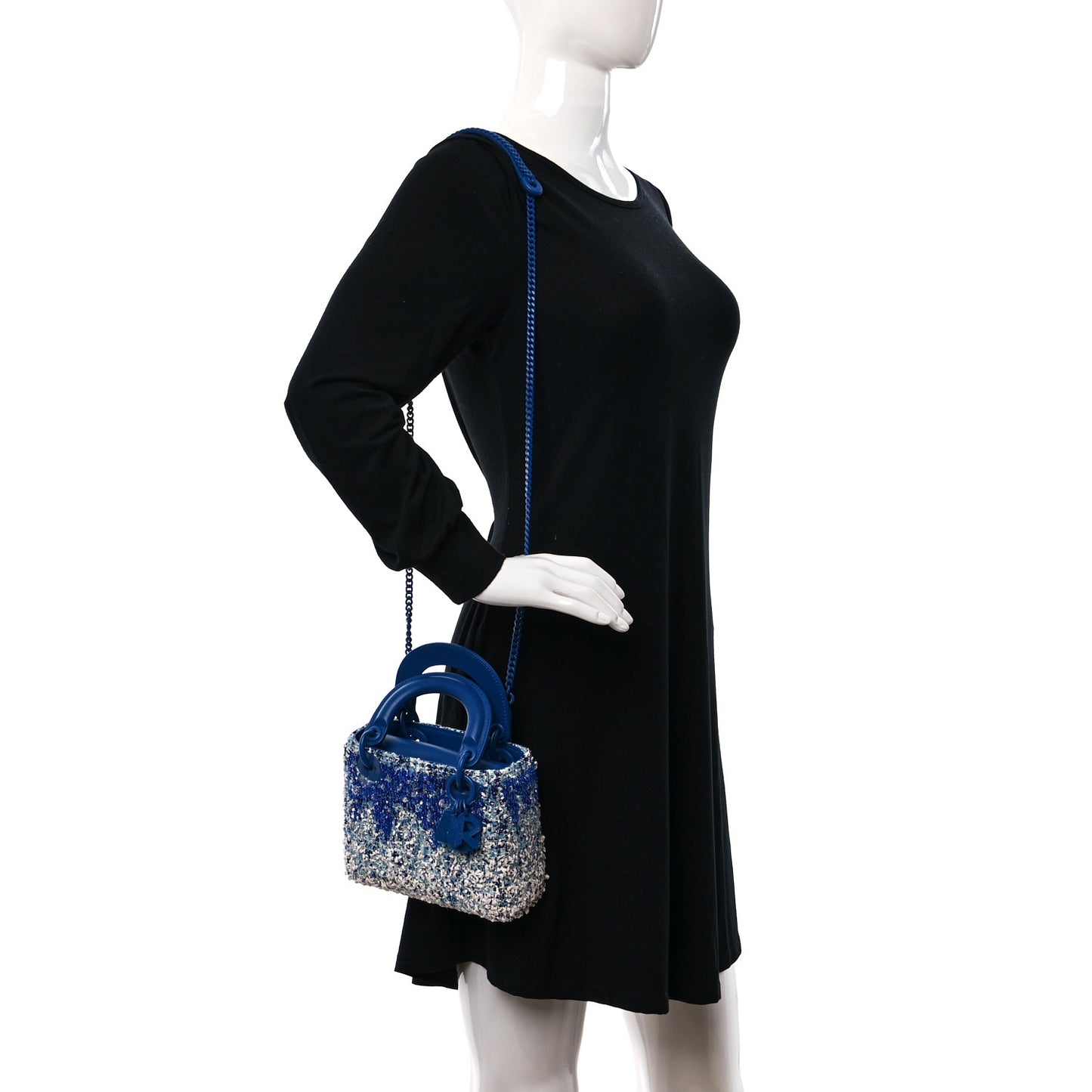 Knit Beaded Chong Hyun Ha Art Mini Lady Dior Blue Multicolor