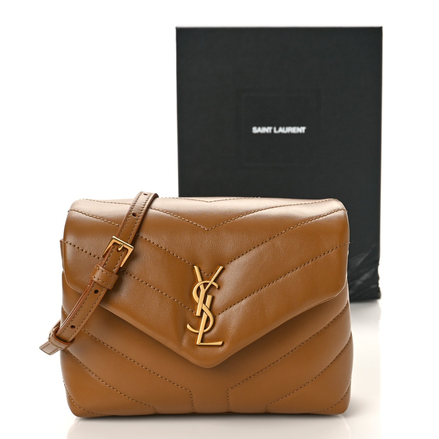 Calfskin Y Quilted Monogram Toy Loulou Crossbody Bag Dark Natural
