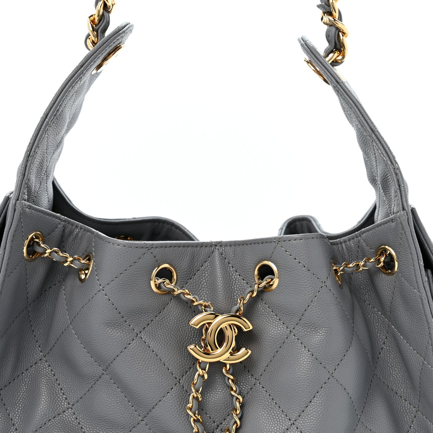 Caviar Quilted Small Chanel 25 Handbag Dark Grey