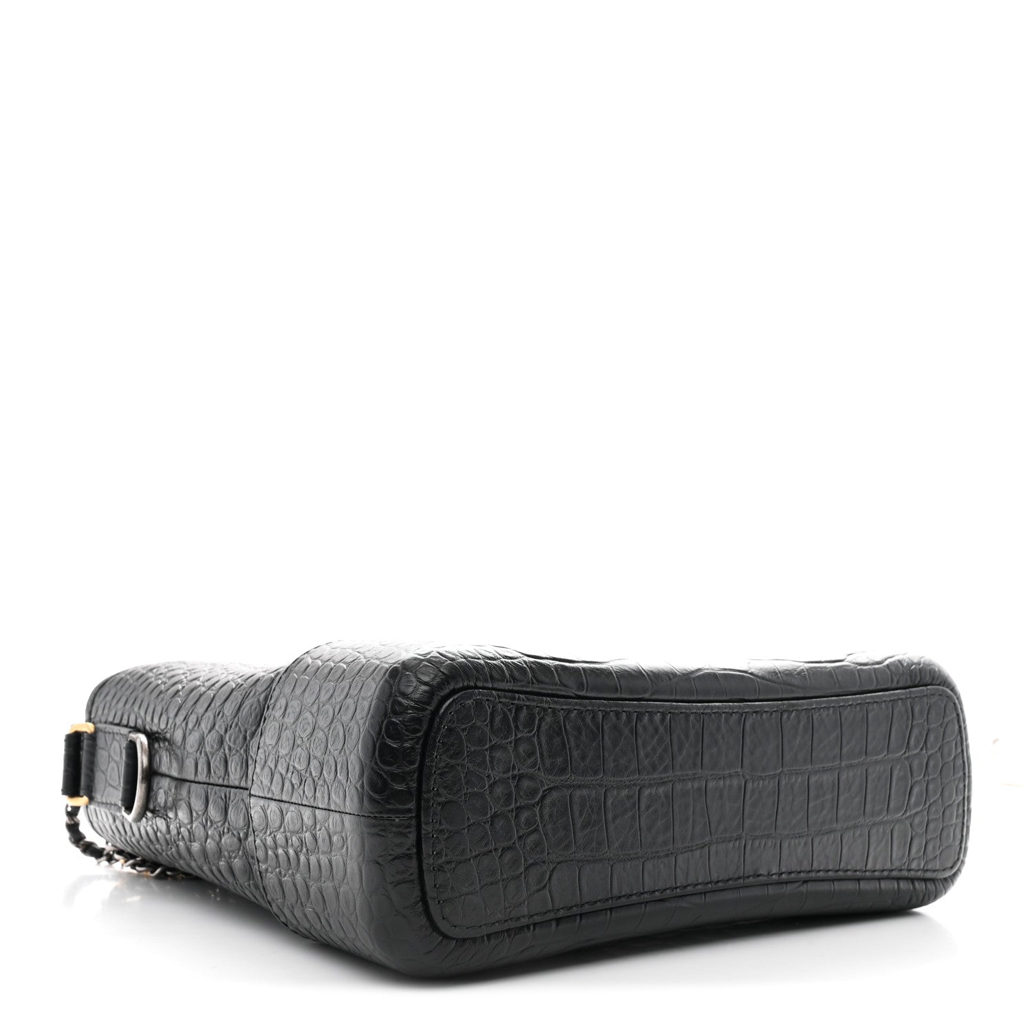 Chanel Crocodile Embossed Calfskin Medium Gabrielle Cocodile Hobo Black 4 of 10