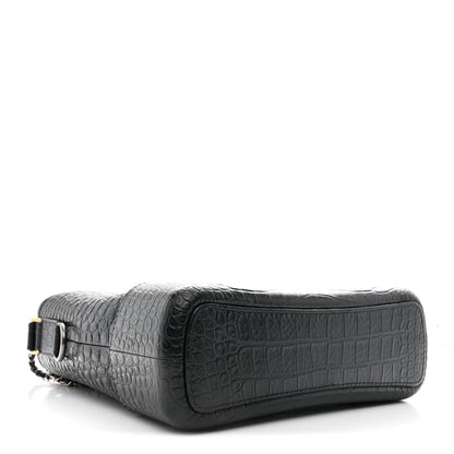 Chanel Crocodile Embossed Calfskin Medium Gabrielle Cocodile Hobo Black 4 of 10