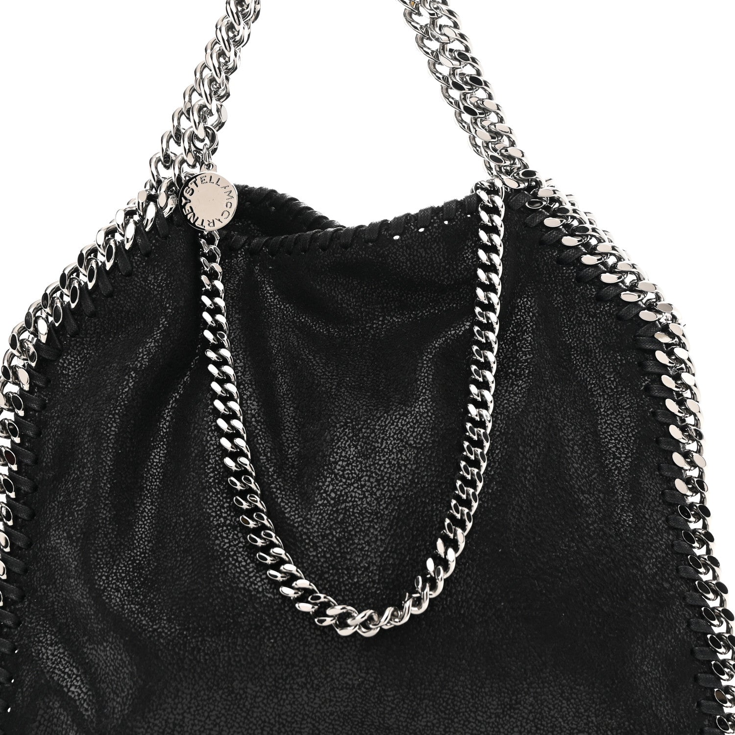 Stella McCartney Shaggy Deer Mini Falabella Fold Over Tote Black 7 of 9
