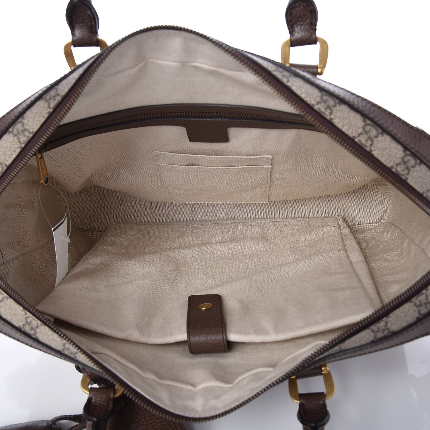Gucci GG Supreme Monogram Web Slim Briefcase Brown 5 of 7