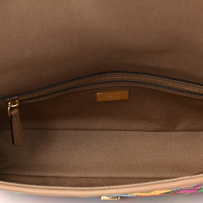 Fendi Canvas Vitello King FF Multicolor Embroidered Baguette Multicolor Cuoio 5 of 7