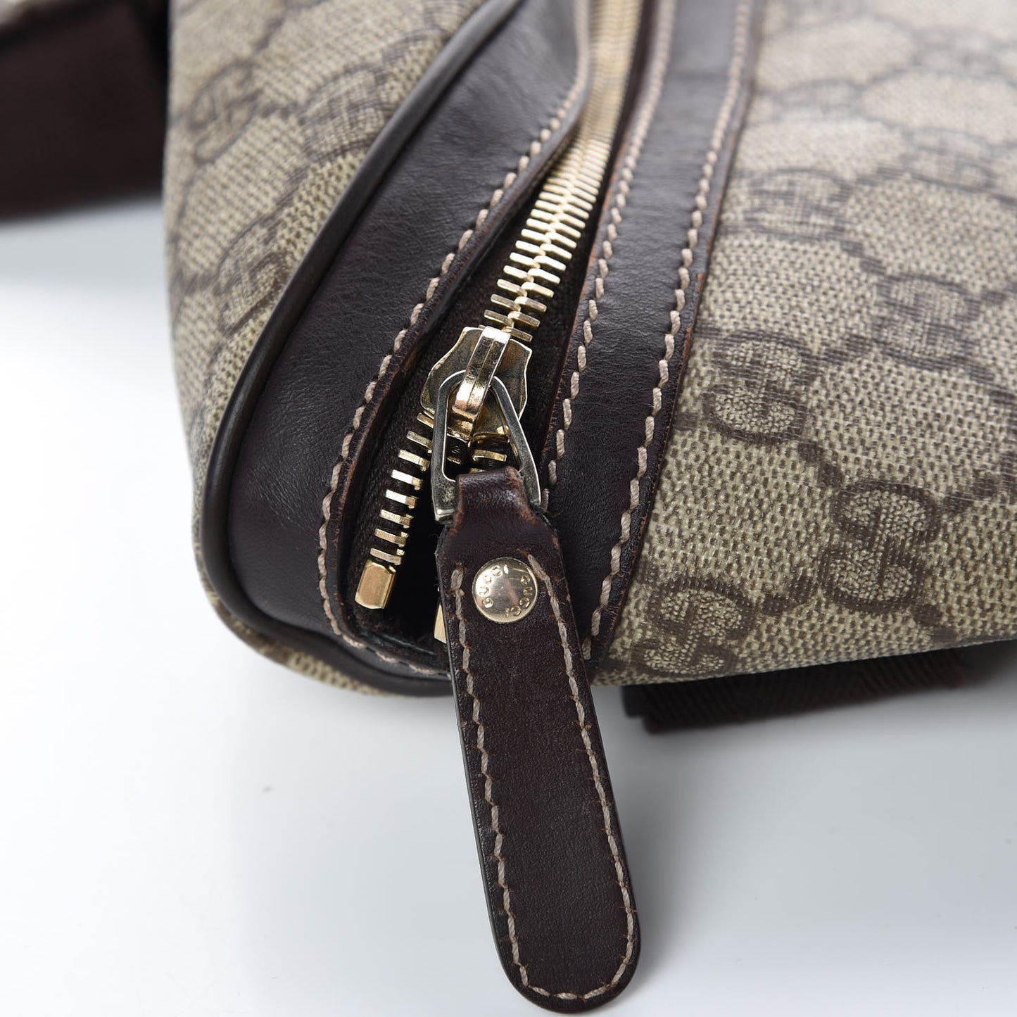 GG Supreme Monogram Belt Bag Dark Brown