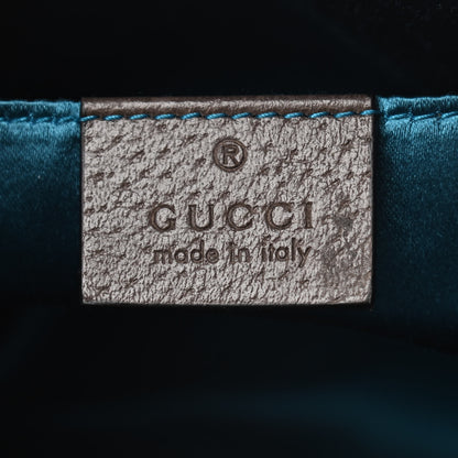 Gucci GG Supreme Monogram Textured Dollar Calfskin Web Small Ophidia Dome Shoulder Bag Beige Ebony New Acero 7 of 10