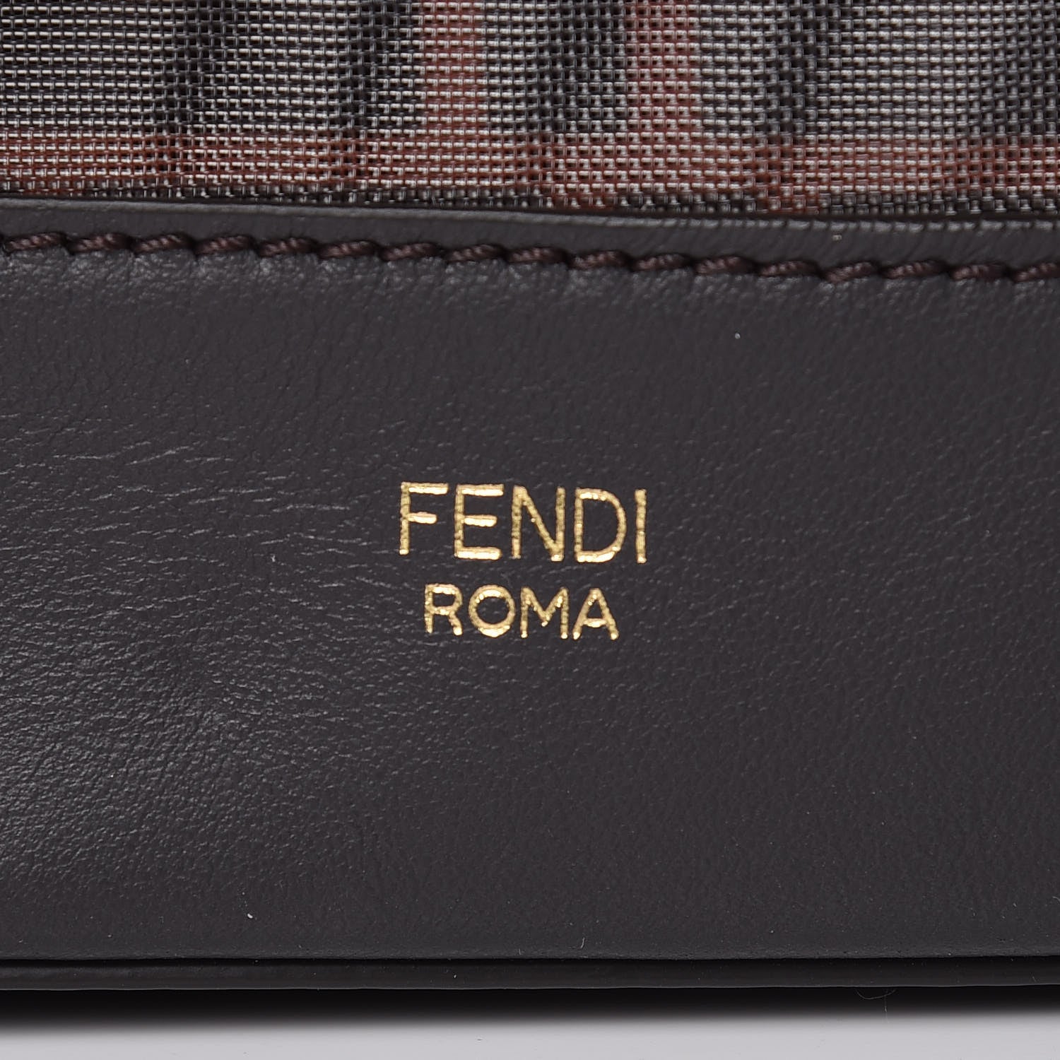 Fendi Mesh Vitello Grace F is Fendi FF 1974 Grande Mon Tresor Bucket Bag Marrone Black Ebano 9 of 11
