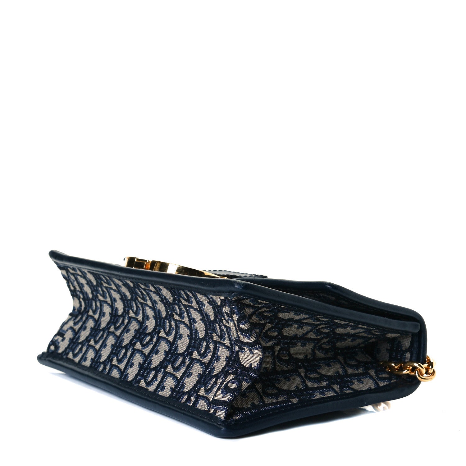 Christian Dior Oblique 30 Montaigne Chain Flap Bag Blue 5 of 7
