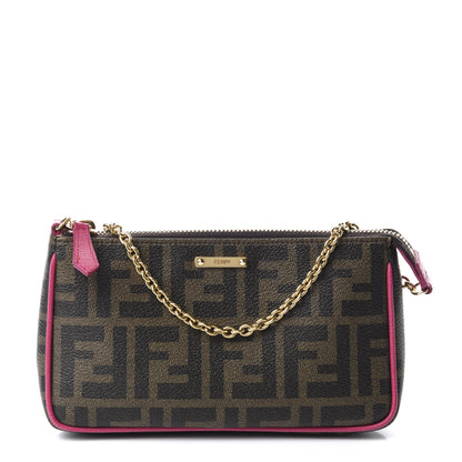 Fendi Zucca Spalmati Vitello Elite Pochette Tobacco Ciclamino 1 of 10