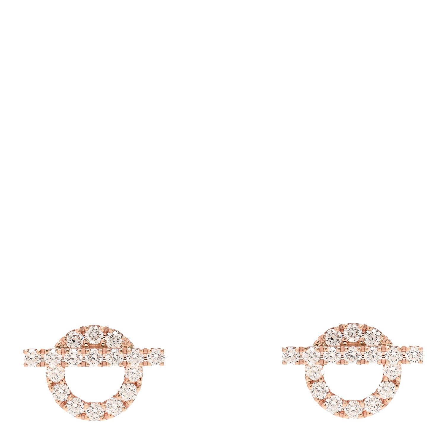 Hermes 18K Rose Gold Diamond Finesse Earrings 1 of 5