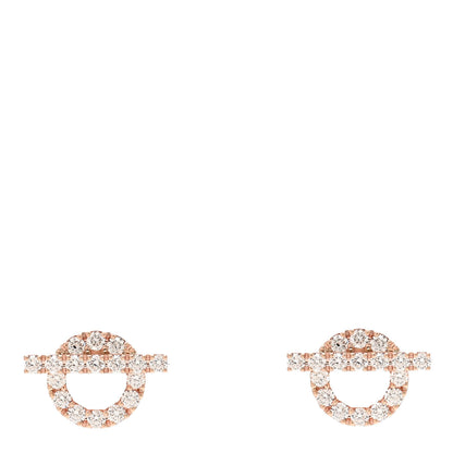 Hermes 18K Rose Gold Diamond Finesse Earrings 1 of 5