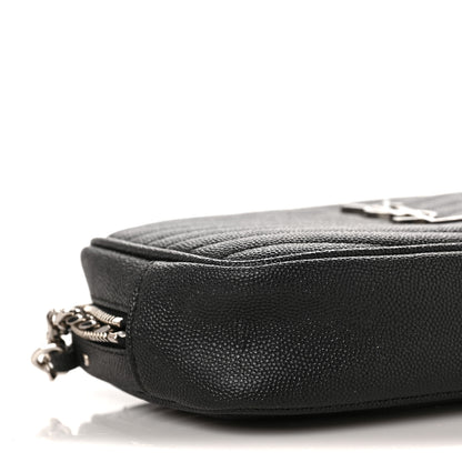 Saint Laurent Grain De Poudre Matelasse Monogram Mini Lou Camera Bag Black 8 of 11