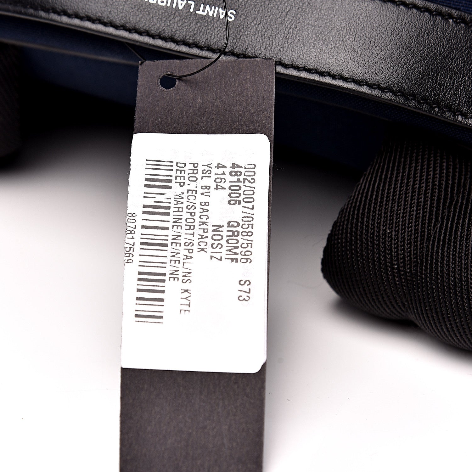 Saint Laurent Canvas Calfskin Race Rivington Backpack Black Navy 10 of 10