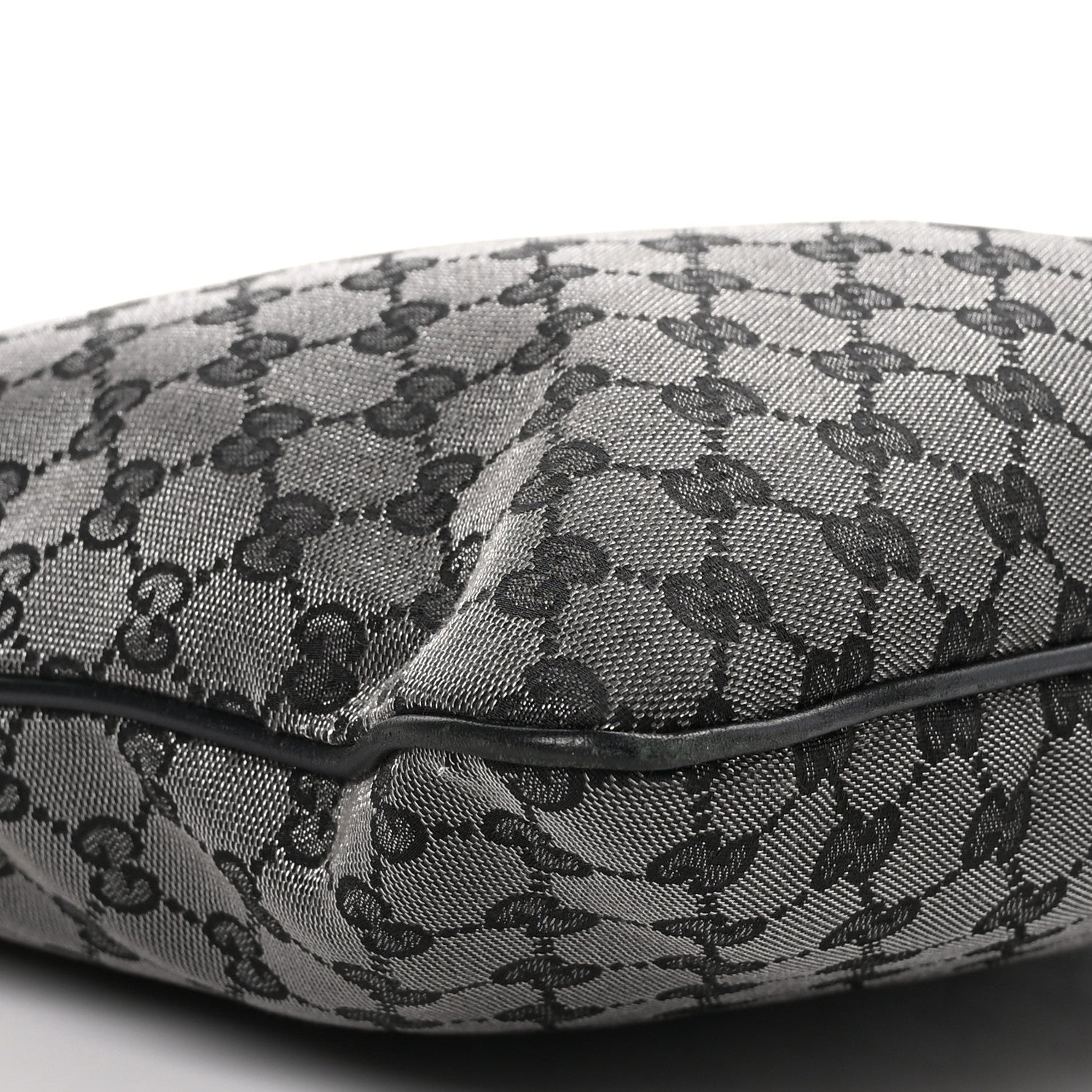 Gucci Calfskin Canvas Monogram Flat Vertical Tote Black 8 of 9