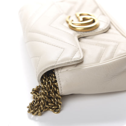 Gucci Calfskin Matelasse Super Mini GG Marmont Shoulder Bag White 6 of 17