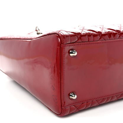 Christian Dior Patent Cannage Large Lady Dior Red 9 of 12