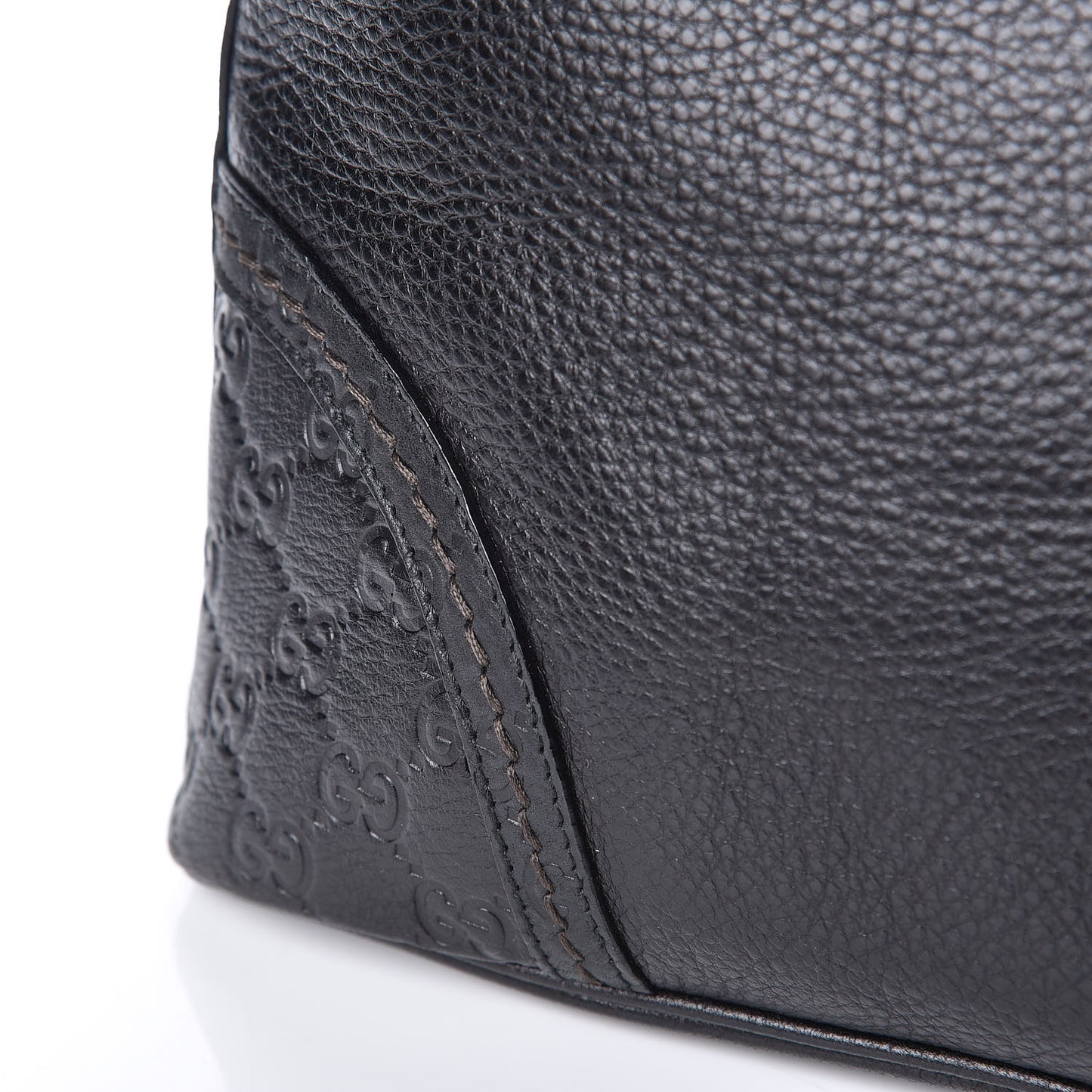 Pebbled Calfskin Guccissima Trim Medium Signoria Hobo Black