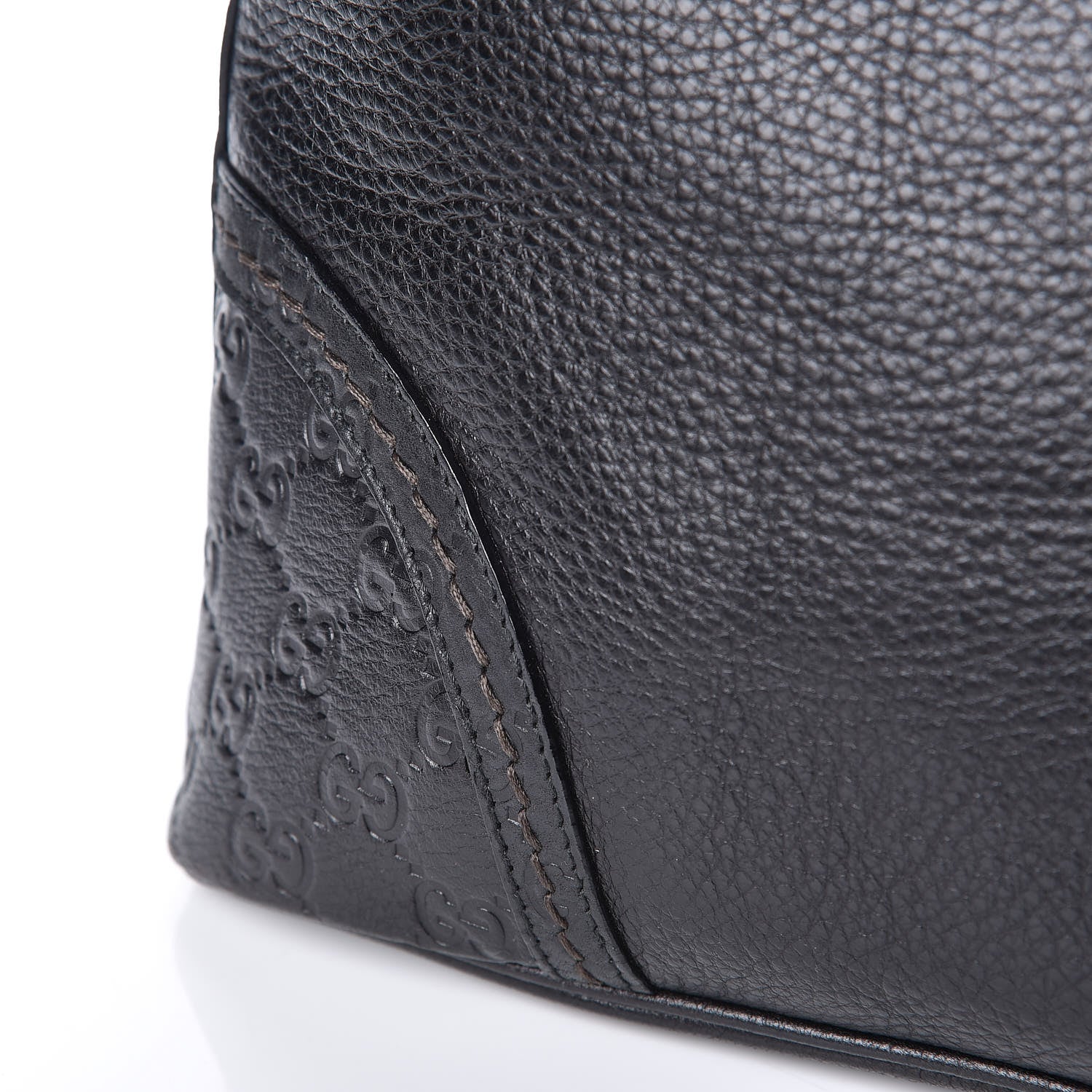 Gucci Pebbled Calfskin Guccissima Trim Medium Signoria Hobo Black 12 of 17