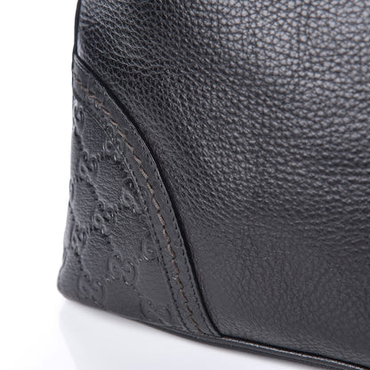 Gucci Pebbled Calfskin Guccissima Trim Medium Signoria Hobo Black 12 of 17