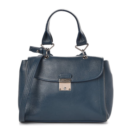 Marc Jacobs Glazed Calfskin Mini 1984 Top Handle Satchel Bag Nautical Blue 1 of 7