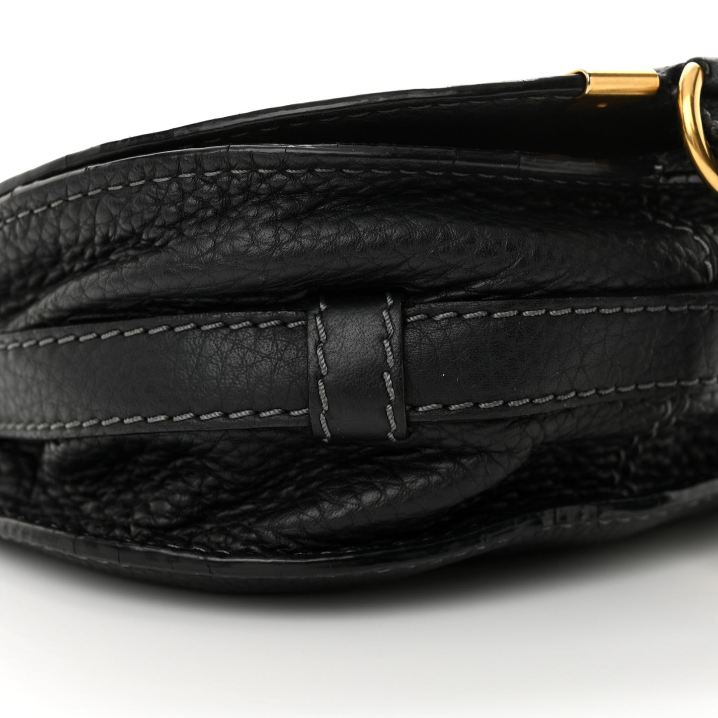 Calfskin Small Marcie Saddle Bag Black