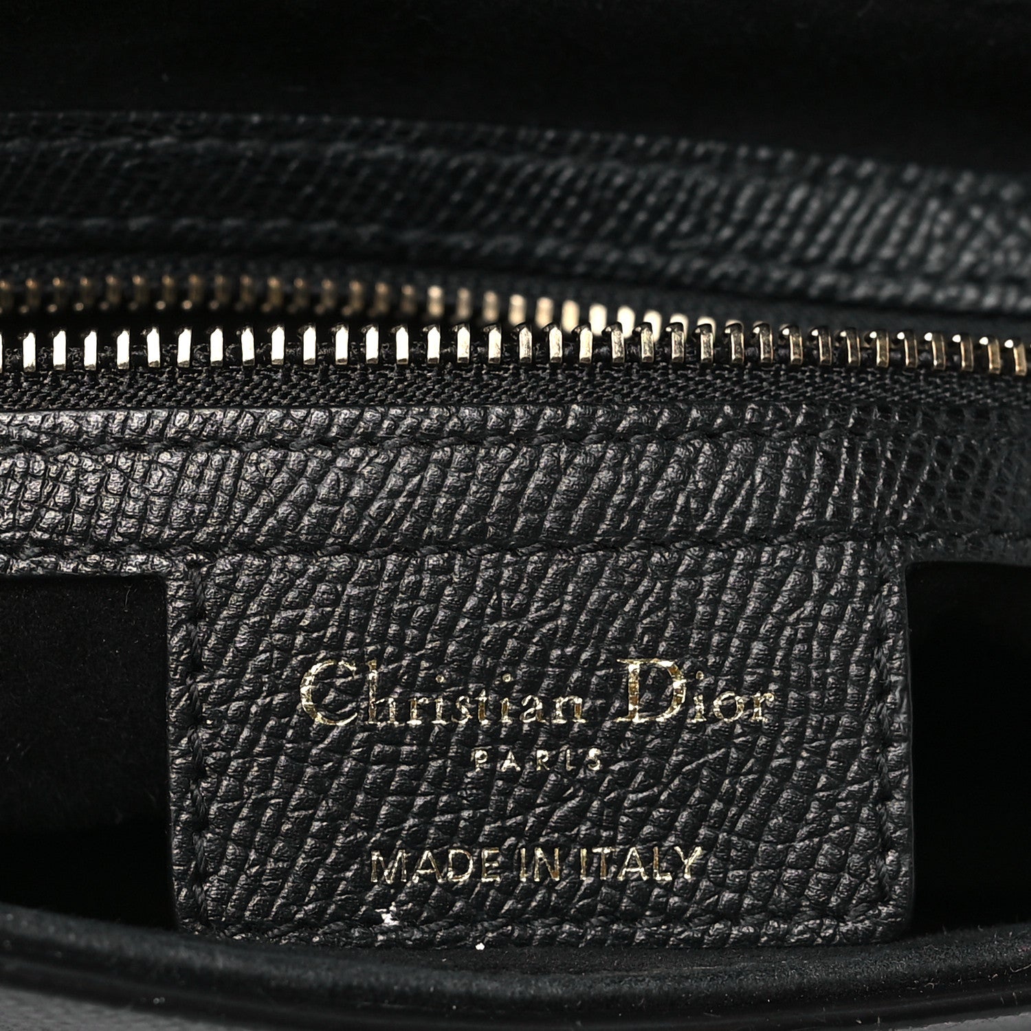Christian Dior Grained Calfskin Saddle Bag Black 6 of 9