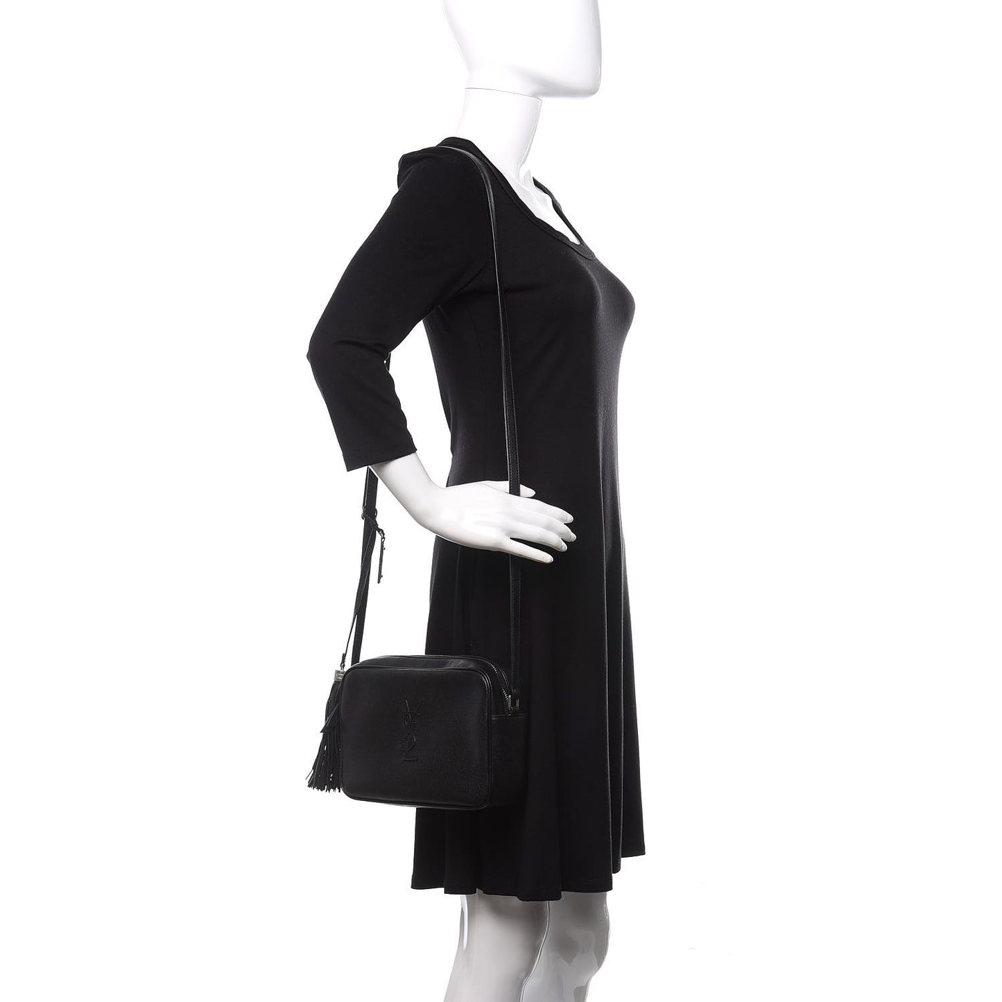 Lambskin Monogram Small Lou Camera Bag Black