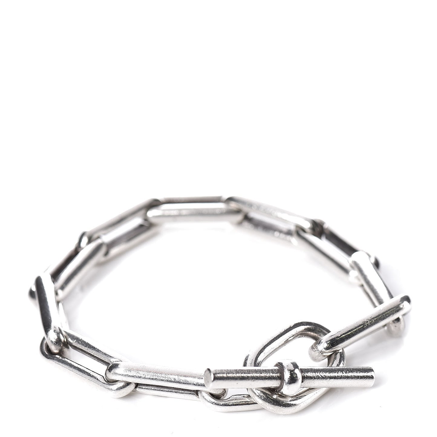 Sterling Silver Oval Link Toggle Bracelet