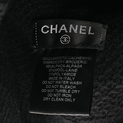 Chanel Cashmere CC Logo Beanie Hat Black 4 of 4
