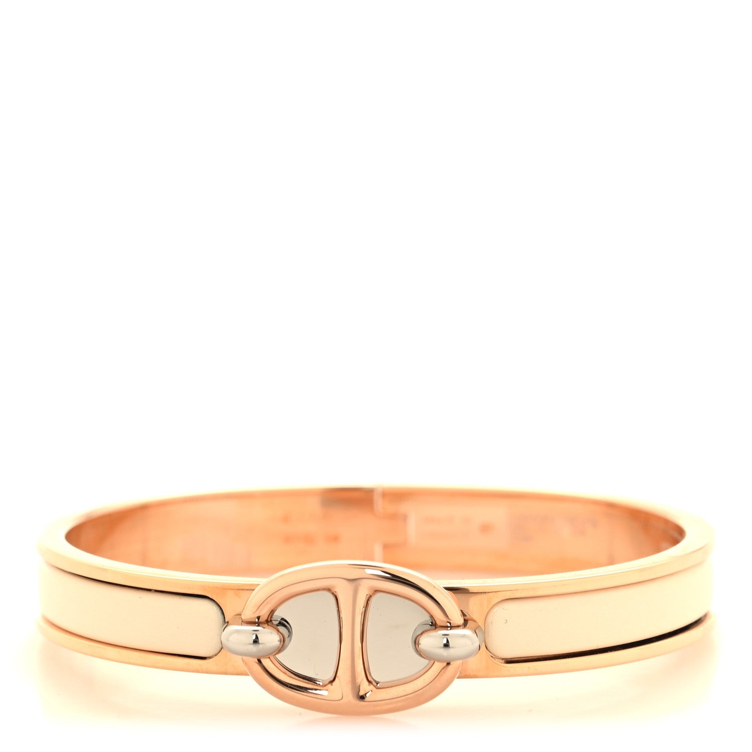 Hermes Enamel Mini Clic Chaine d'Ancre Bracelet PM Creme 1 of 4