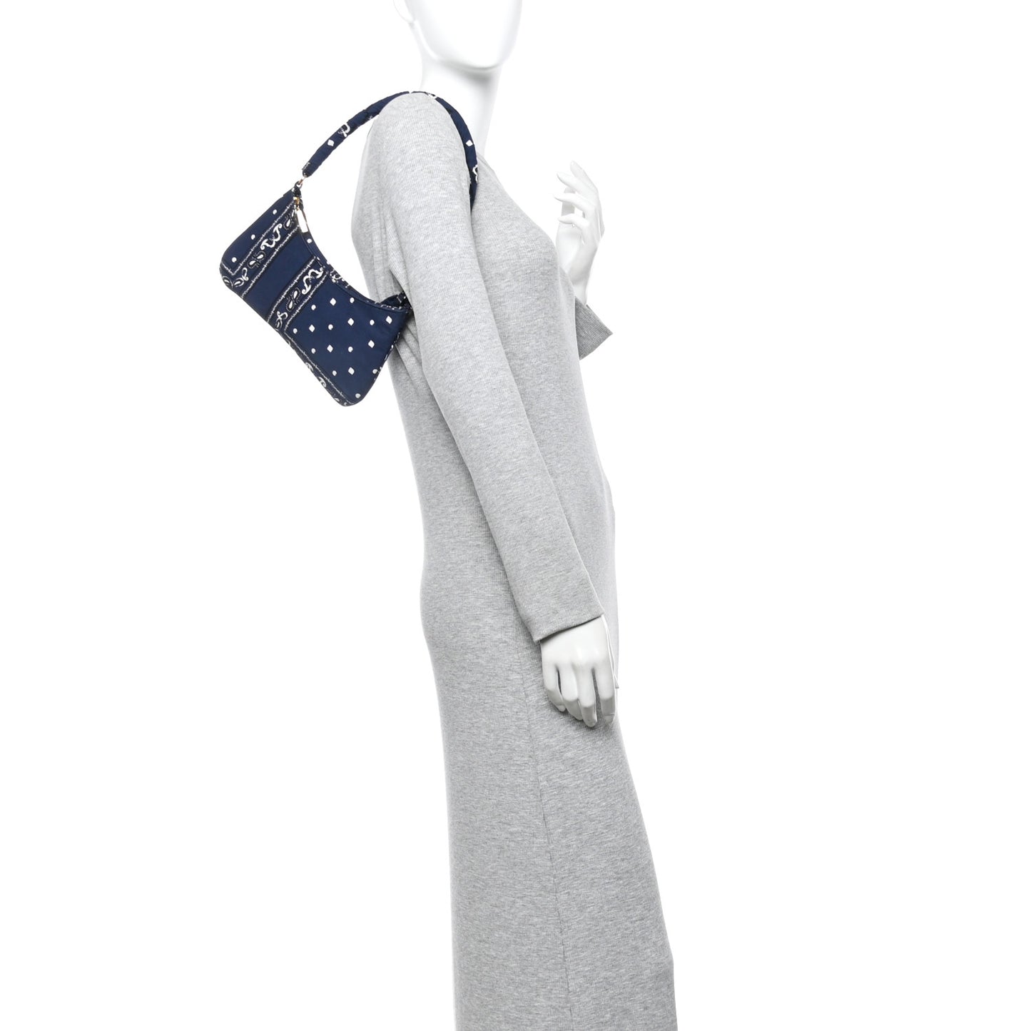 Cotton Canvas Paisley Print Le Bisou Navy