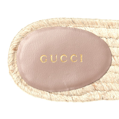 Gucci Nappa Matelasse GG Marmont Espadrille Slide Sandals 37 Porcelain Rose 9 of 11