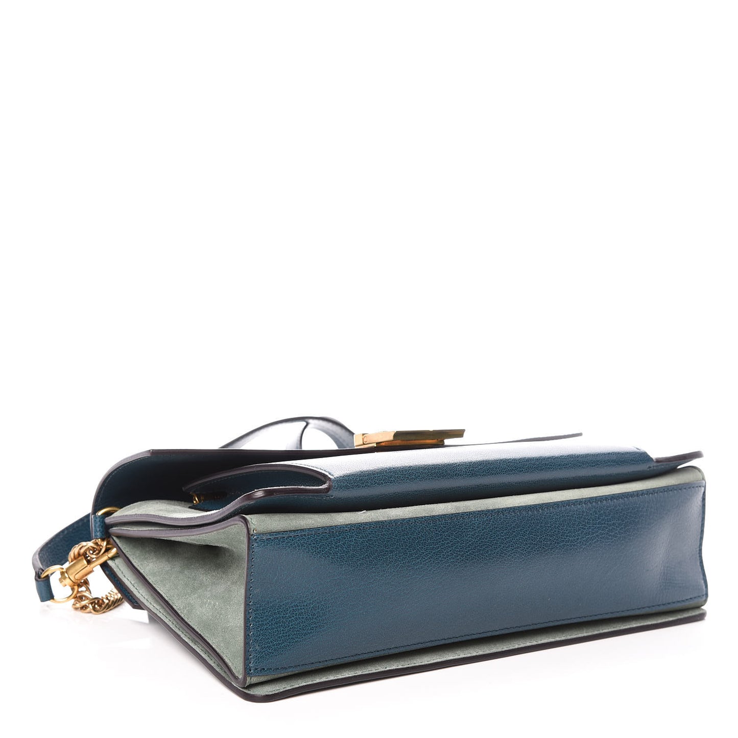 Goatskin Suede Medium GV3 Flap Blue Pistachio