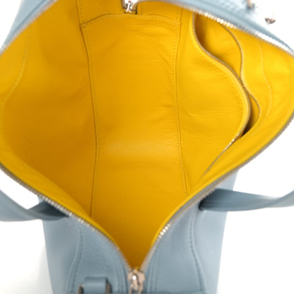 Balenciaga Shiny Day Calfskin Logo S Triangle Duffle Grey Blue White 5 of 9