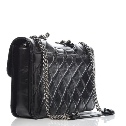 Chanel Glazed Calfskin Quilted Large Perfect Edge Flap Black 3 of 8