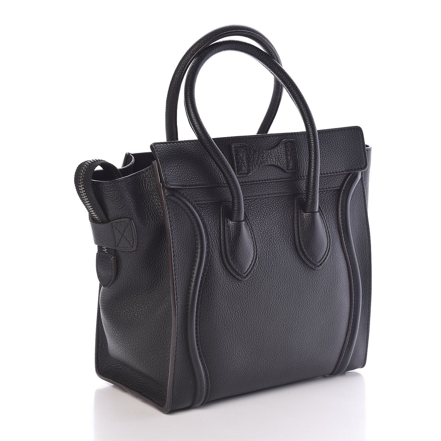 Drummed Calfskin Micro Luggage Black