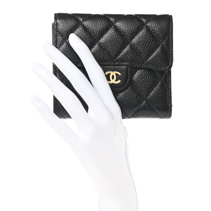 Chanel Caviar Quilted Compact Flap Wallet Black 2 of 8