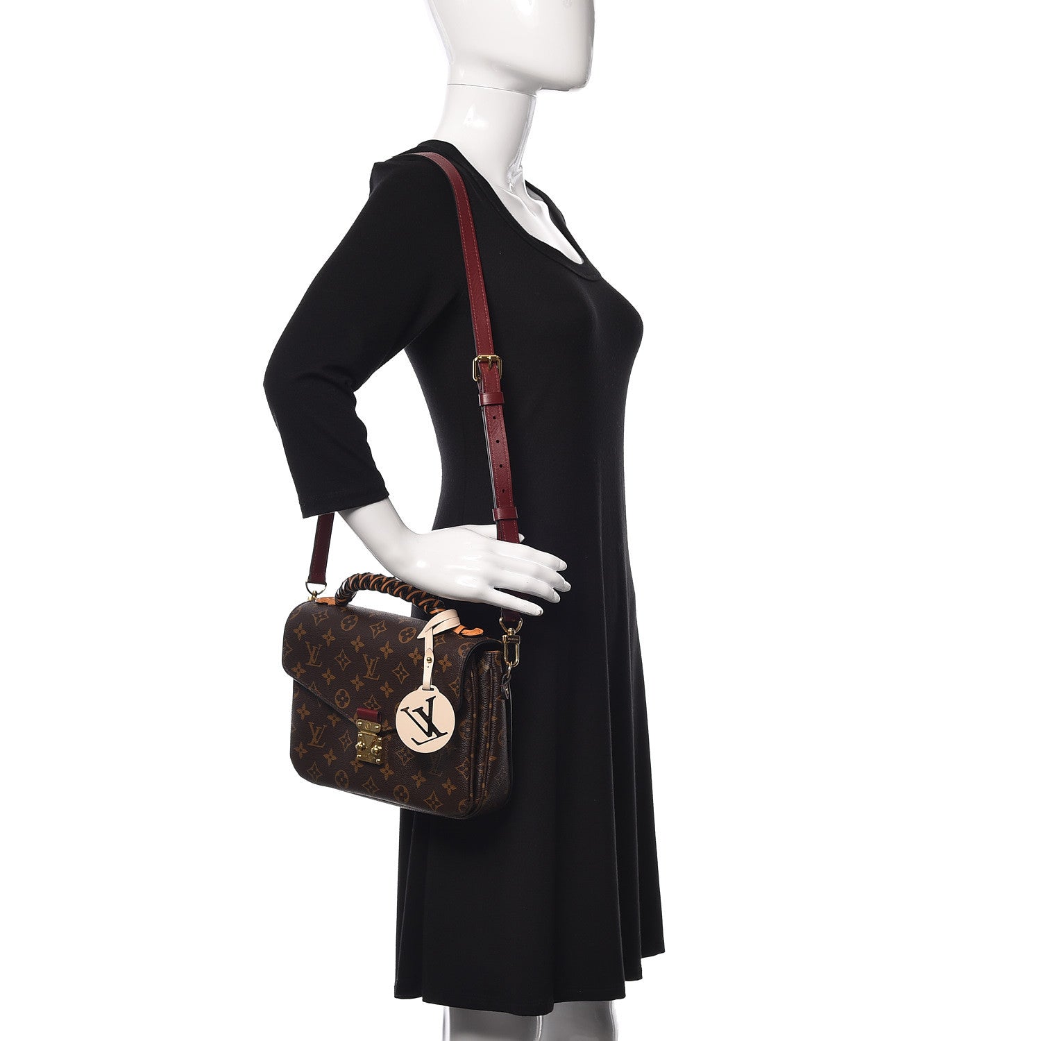 Louis Vuitton Monogram Braided Pochette Metis Safran 2 of 10
