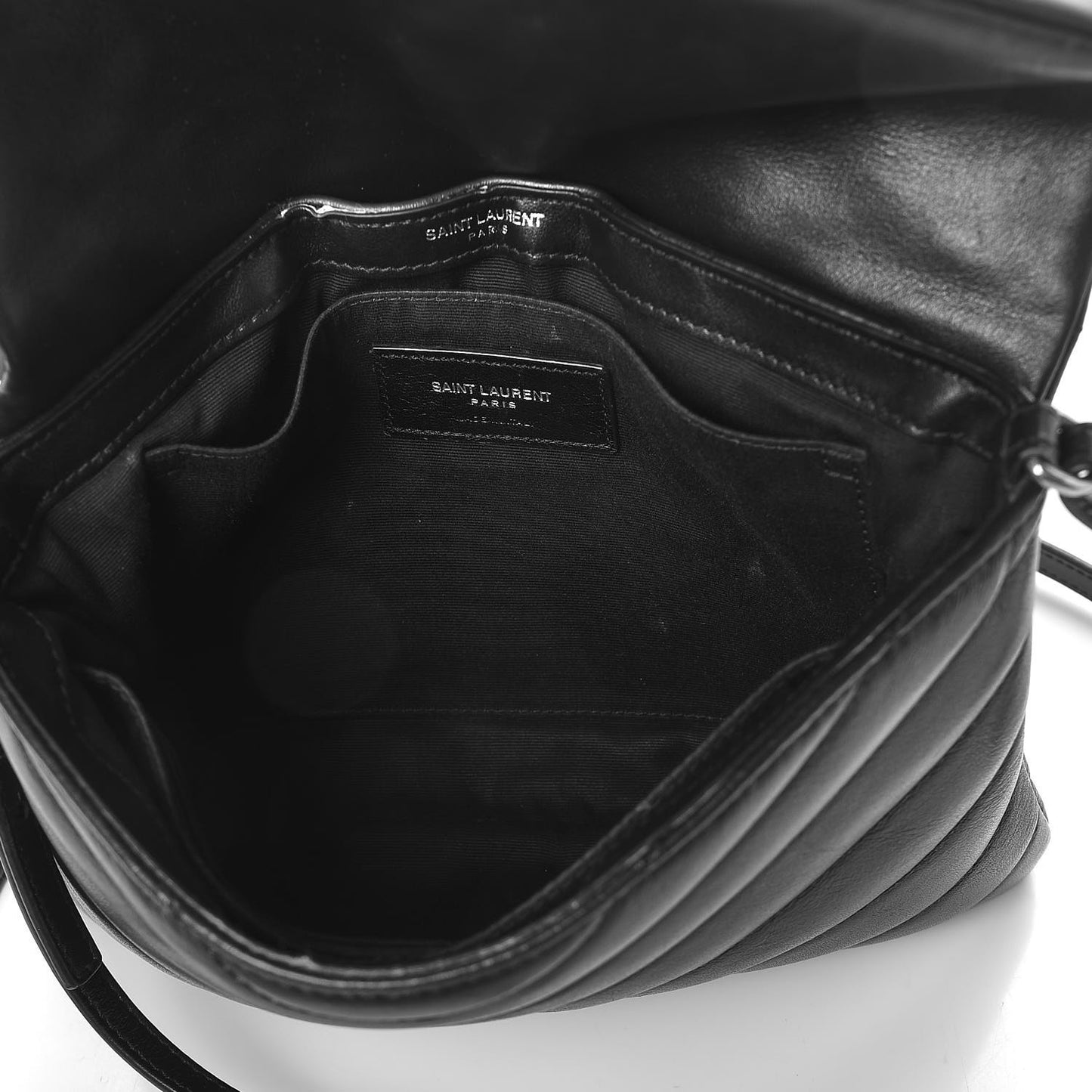 Calfskin Y Quilted Monogram Loulou Flap Bag Black