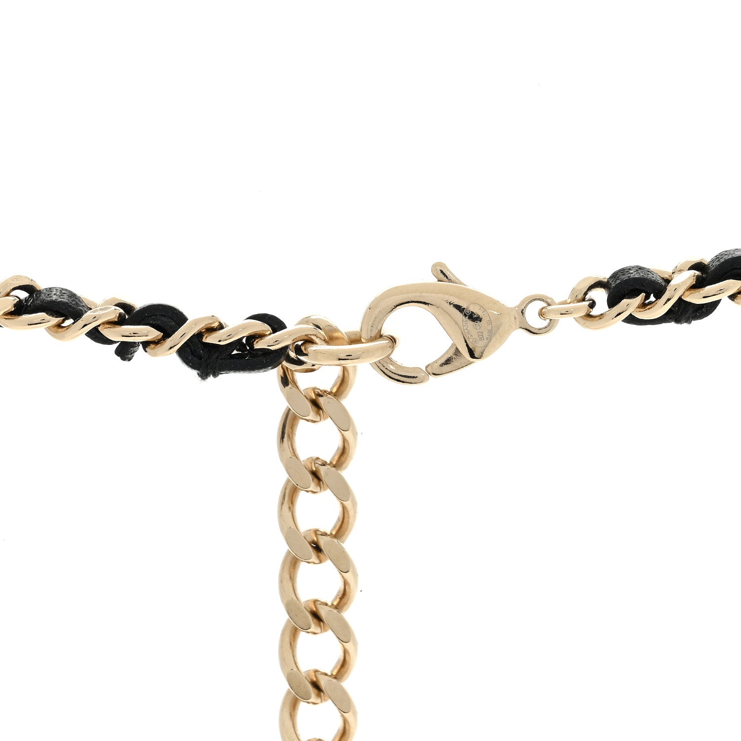 Chanel Lambskin CC Heart Mirror Locket Necklace Gold Black 4 of 6