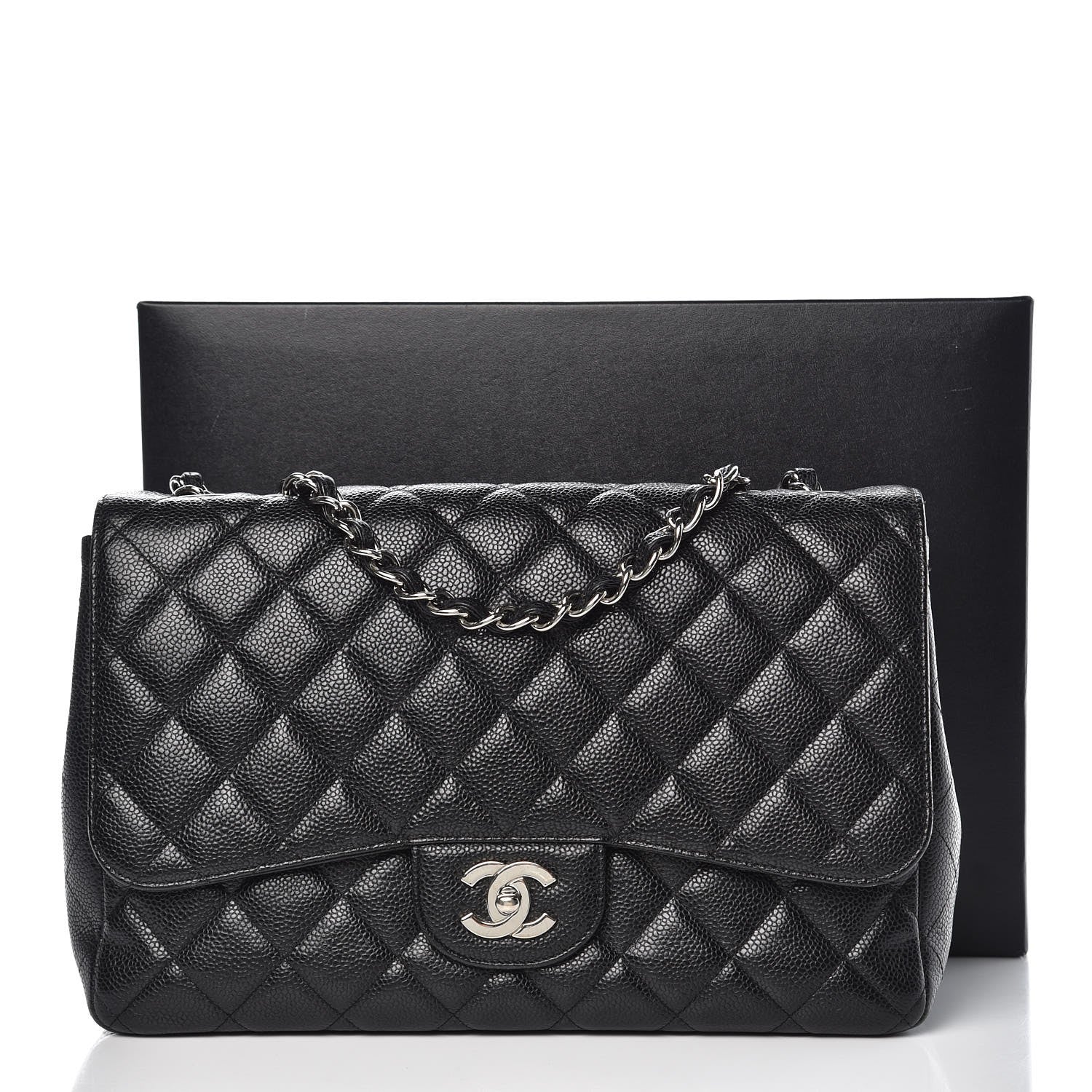 Chanel Caviar Quilted Jumbo Single Flap Black 15 of 15