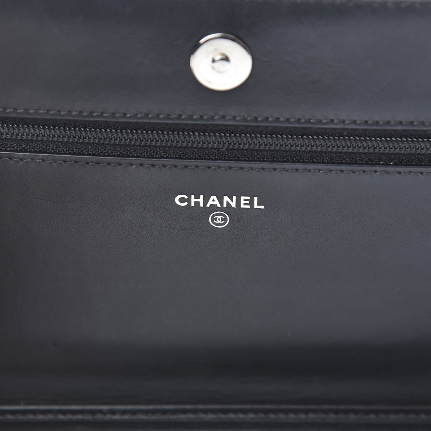 Lambskin Camellia Studded Wallet on Chain WOC Black