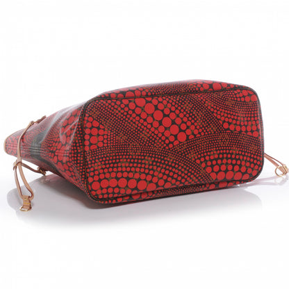 Louis Vuitton Monogram Kusama Waves Neverfull MM Red 4 of 7