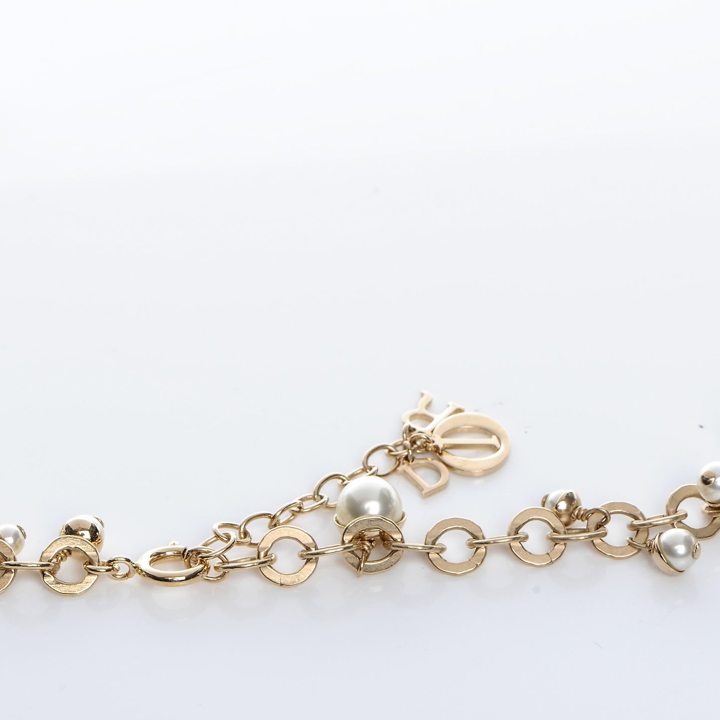 Pearl Mise en Dior Long Necklace Gold