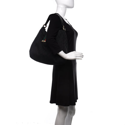 Gucci Monogram Large New Ladies Web Hobo Black 2 of 17